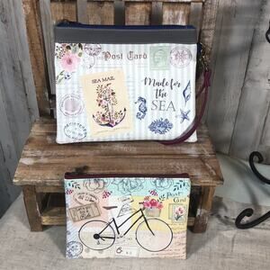 Orchid Hearts by VINTO Set of 2 Small Travel Pouches